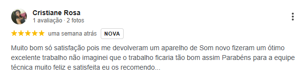 Avaliacao de cliente real no Google, numero 2